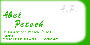 abel petsch business card